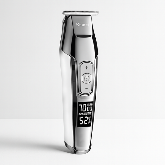Kemei KM-5027A Professional Cordless Hair Clipper – 4-Speed Adjustable Trimmer with LCD Display
