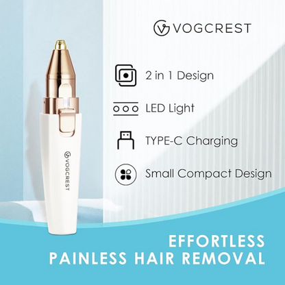 Rechargeable 2-in-1 Eyebrow Trimmer & Facial Hair Remover