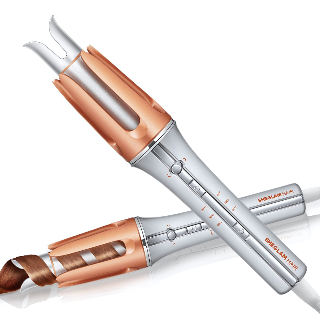 SHEGLAM 25mm GlossPro Ceramic Curling Wand – Quick Waves, Anti-Tangle, Shine Boosting, Beginner-Friendly Hair Styler Sheglem