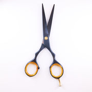 Lizze Pro 6.5-inch black and gold professional barber shears for precision cutting.