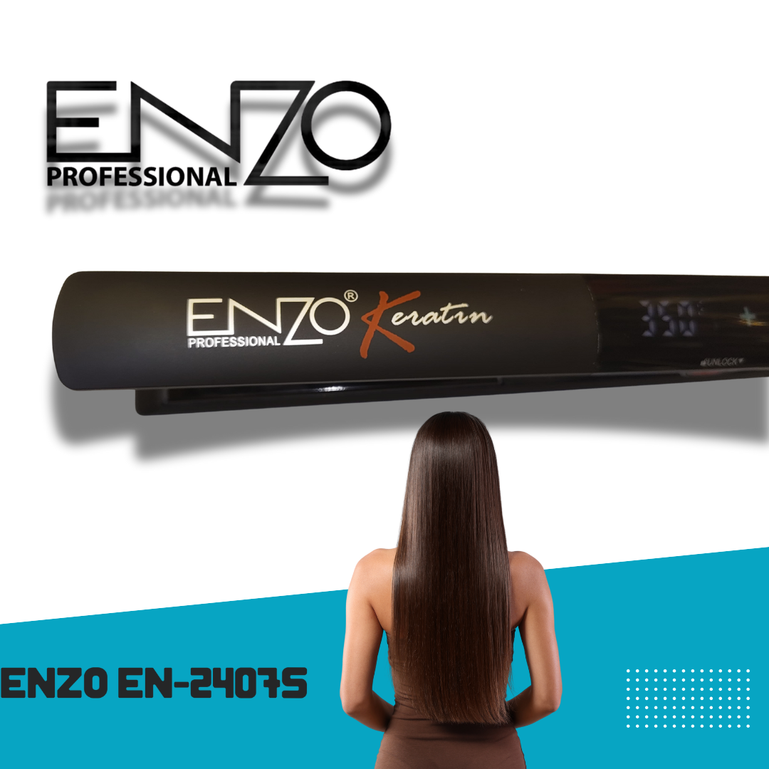 ENZO EN-2407S Keratin Touch Hair Straightener – Instant Heat Technology with Nano Ceramic Plates for Long-Lasting Salon Results