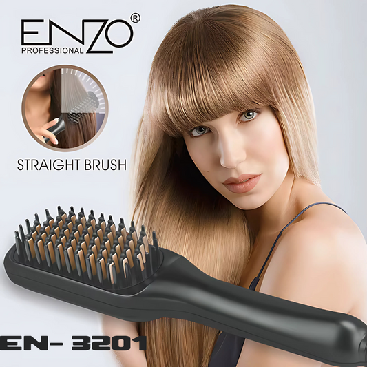 ENZO EN-3201 Anti-Scalding Hair Straightening Comb – Dual Voltage, Fast Heating