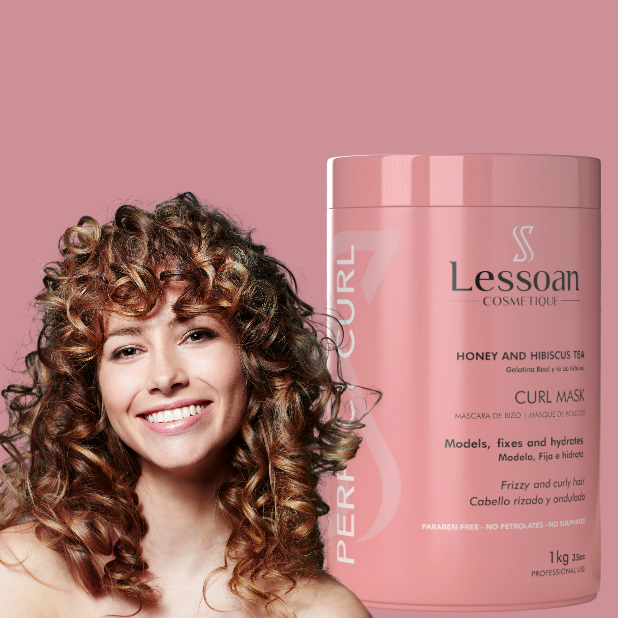 Lesoan Curl Mask product packaging with slogan