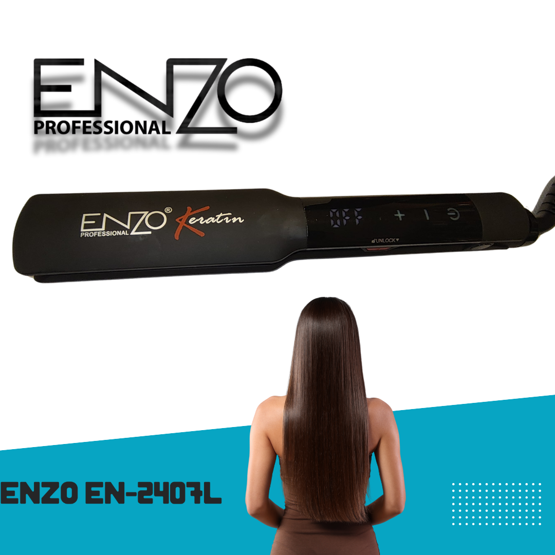 ENZO EN-2407L Keratin Touch Hair Straightener – Instant Heat Technology with Nano Ceramic Plates for Long-Lasting Salon Results (Copy)