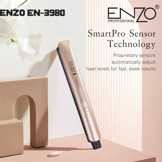ENZO EN-3980 Professional Hair Straightener – Keratin Therapy Flat Iron with Adjustable Heat