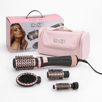ENZO EN-756 OEM ODM Professional 4-in-1 Hair Styler Straightener, Comb, Hot Air Brush with Negative Ions