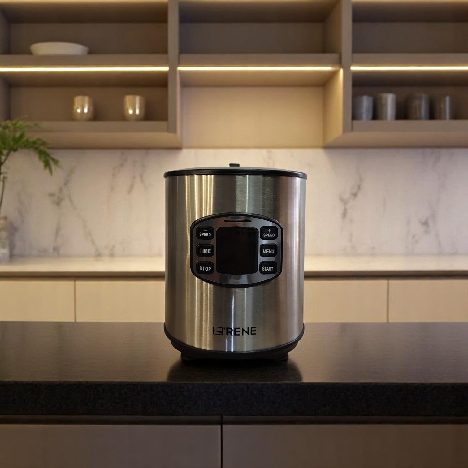 RENE RBCG-1702 3-in-1 Blender with Glass Jar and Digital Controls