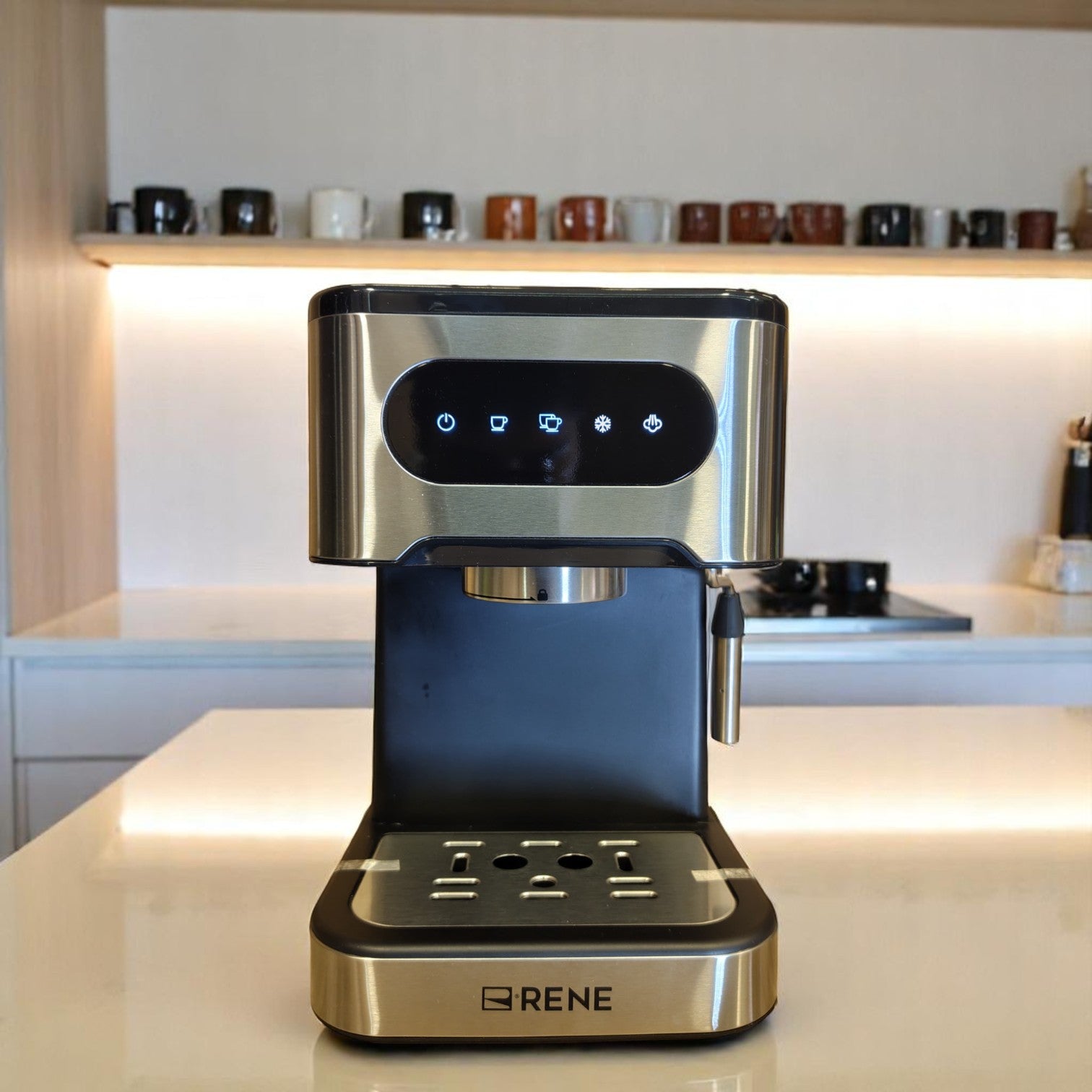Rene 1711 6-in-1 Professional Coffee Maker with Digital Display