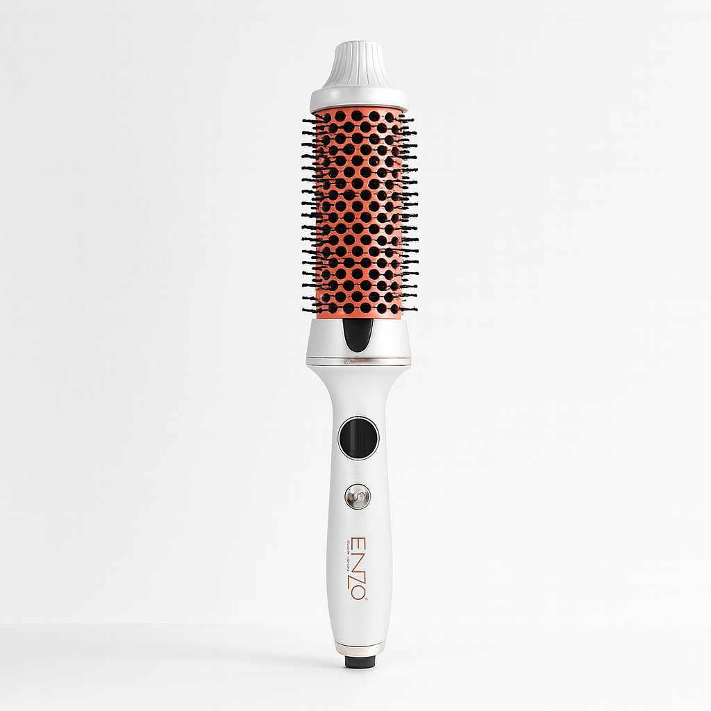 ENZO EN-2230 Rotating Thermal Curling Brush – Fast Heating Multi-Function Hair Styler with Adjustable Temperature
