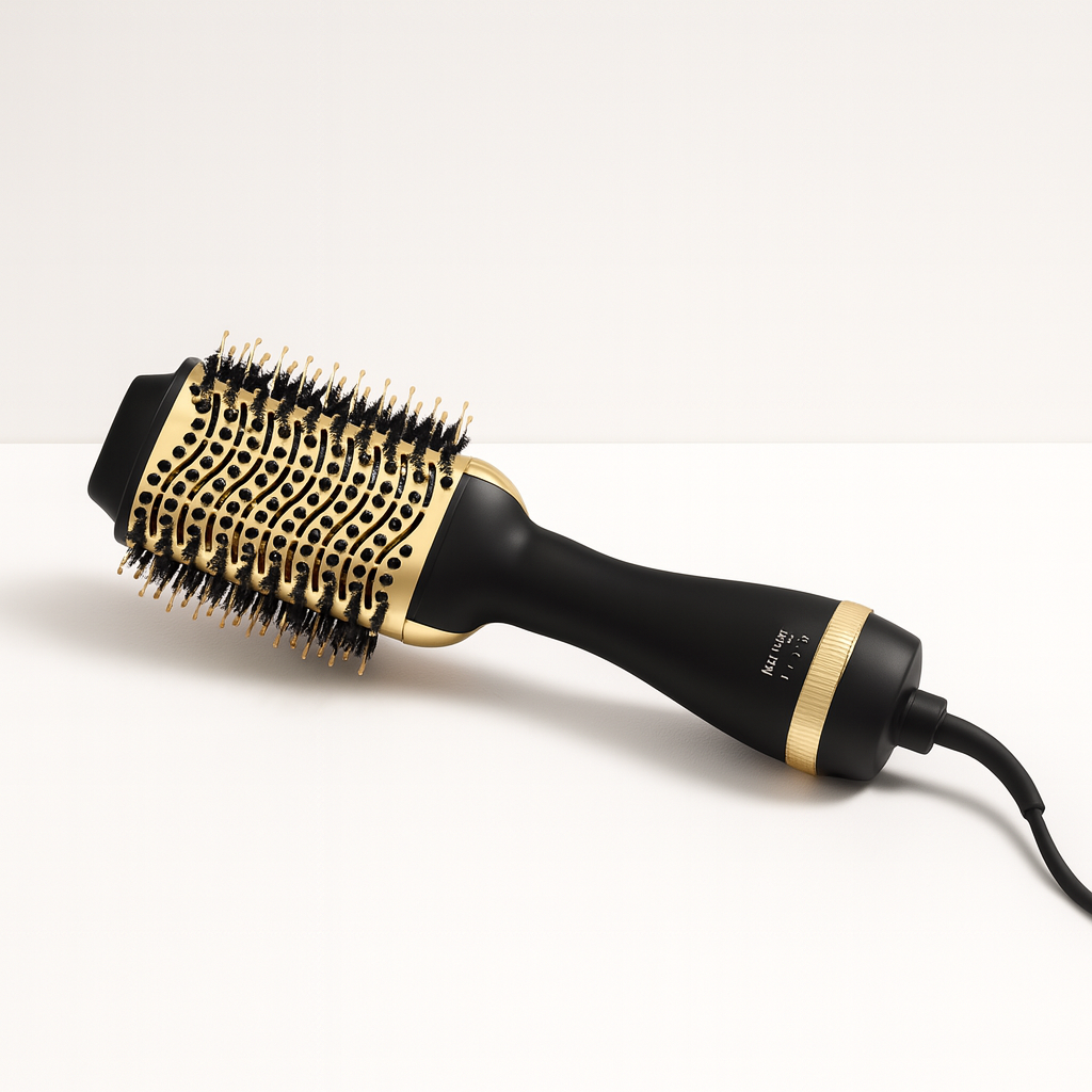 Enzo EN-4116 Electric Hair Straightening Brush 24K Gold Design