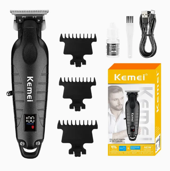 Kemei KM-2293 Professional Cordless Hair Clipper – USB Rechargeable T-Blade Barber Trimmer