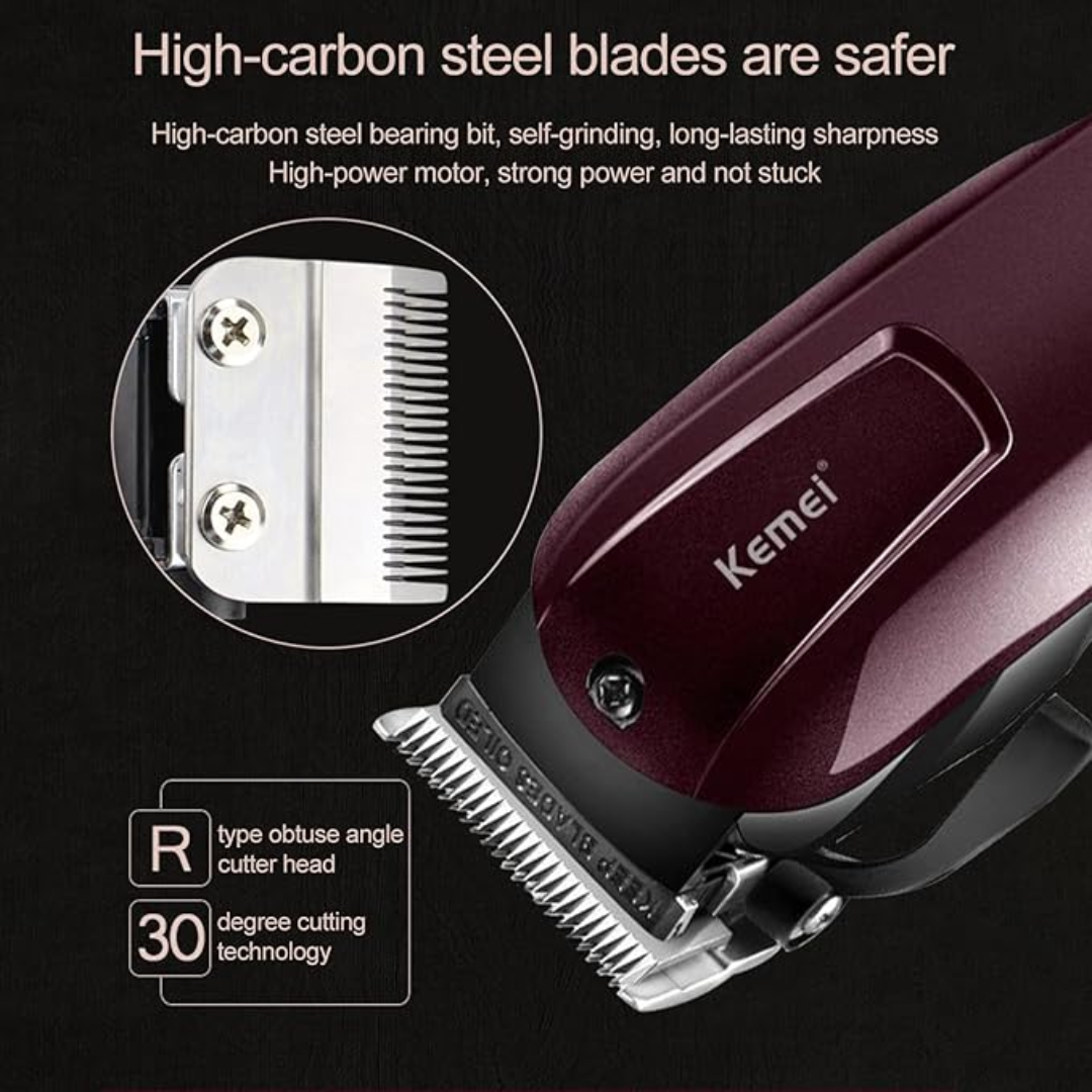 Kemei KM-2600 Professional Cordless Hair Clipper – 9W Motor, 120-Min Runtime, Adjustable Blade
