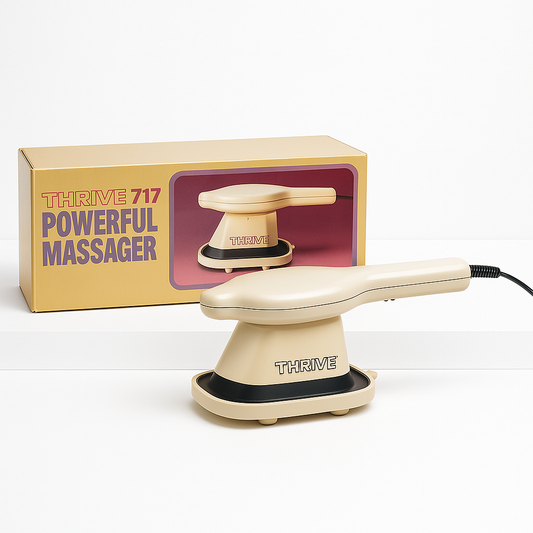 THRIVE 717 Handheld Electric Massager with Adjustable Speeds and Interchangeable Heads