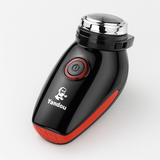 Yandou SC-501 Rechargeable Electric Shaver – Black with Red Accents