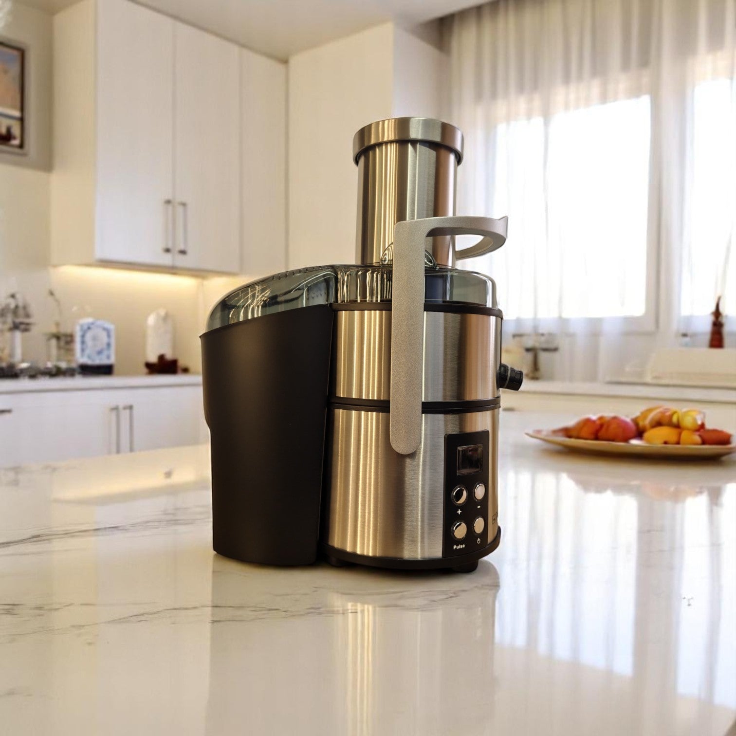RENE Juicer PRO RJE-1703 – 800W Professional Stainless Steel Juicer with Large Feeding Tube and LCD Display