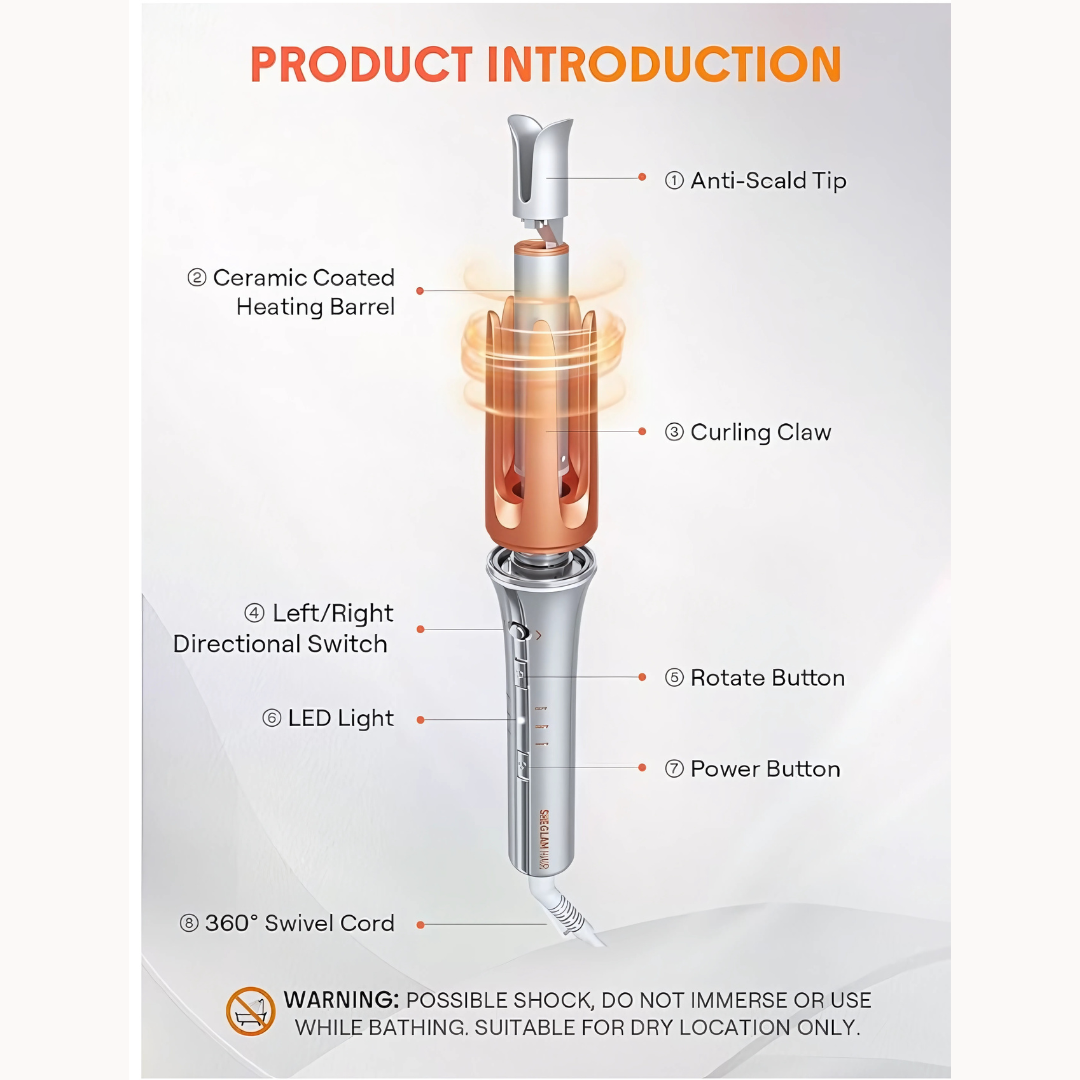 SHEGLAM 25mm GlossPro Ceramic Curling Wand – Quick Waves, Anti-Tangle, Shine Boosting, Beginner-Friendly Hair Styler Sheglem