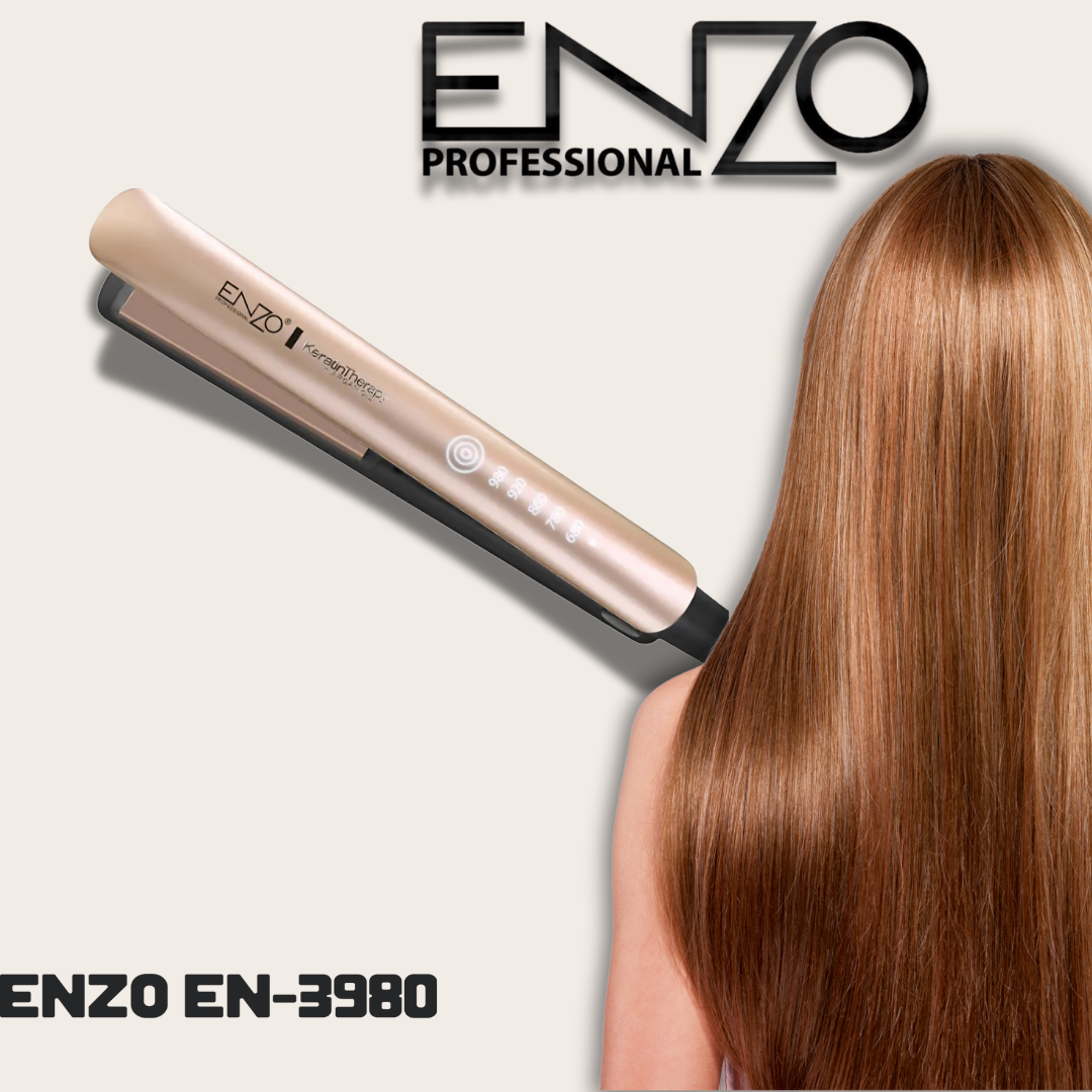 ENZO EN-3980 Professional Hair Straightener – Keratin Therapy Flat Iron with Adjustable Heat ENZO Professional