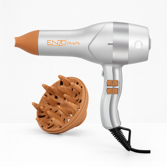 ENZO EN-6018 2000W Negative Ion Professional Hair Dryer – DC Motor with 2 Speed Settings and Concentrator Nozzle