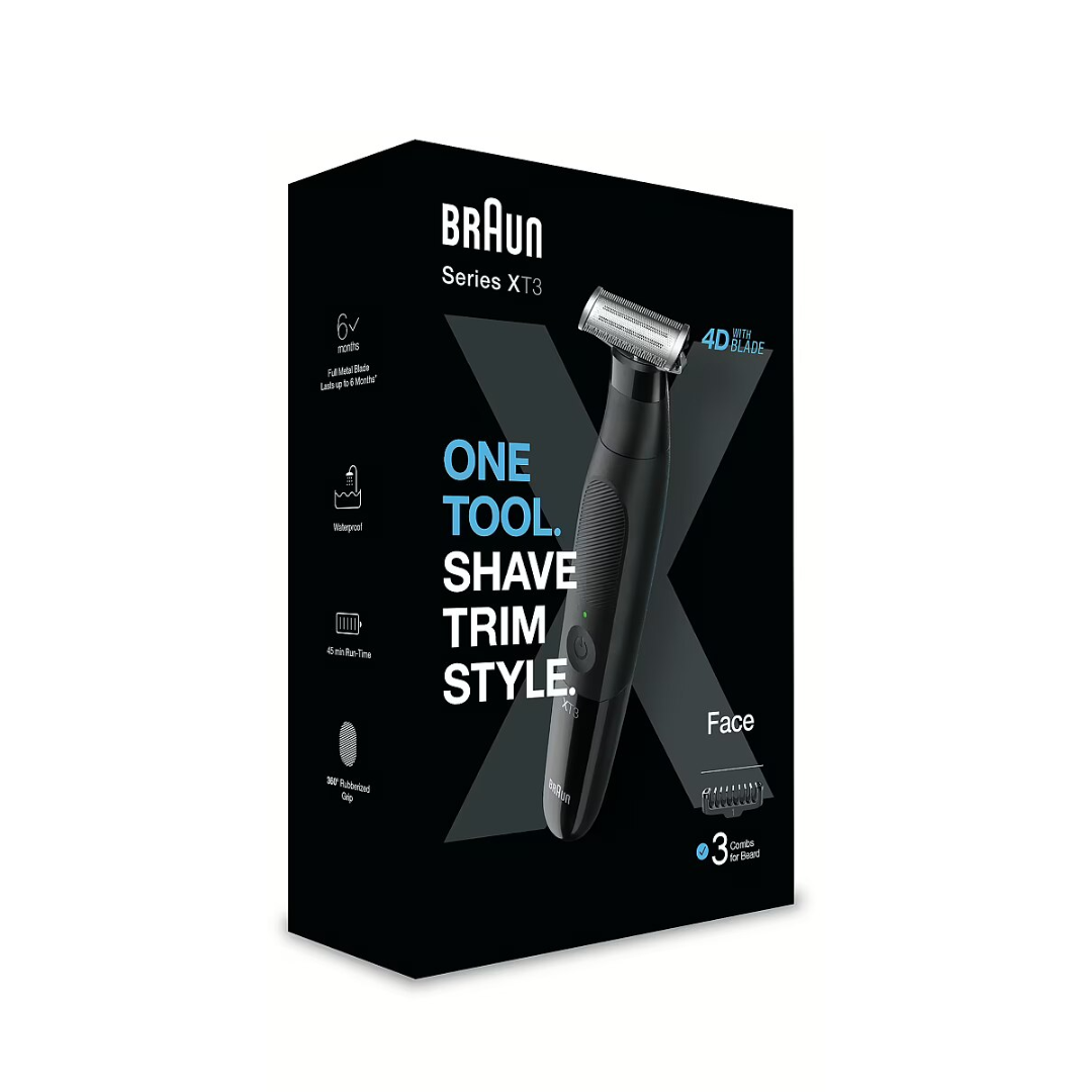 Braun XT3100 Hybrid Trimmer – All-in-One Beard Trimmer, Shaver & Styler with 4D-Blade Technology