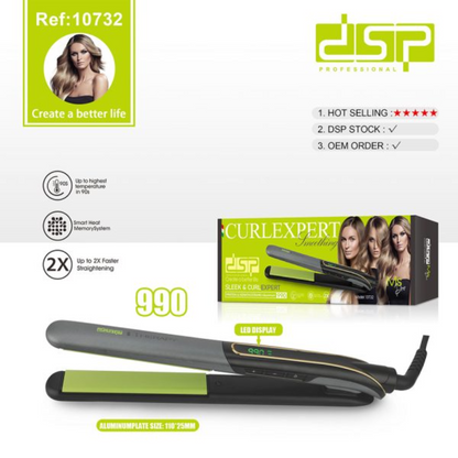 D.S.P 10732 Hair Straightener – Ceramic Flat Iron with Adjustable Temperature & Fast Heating