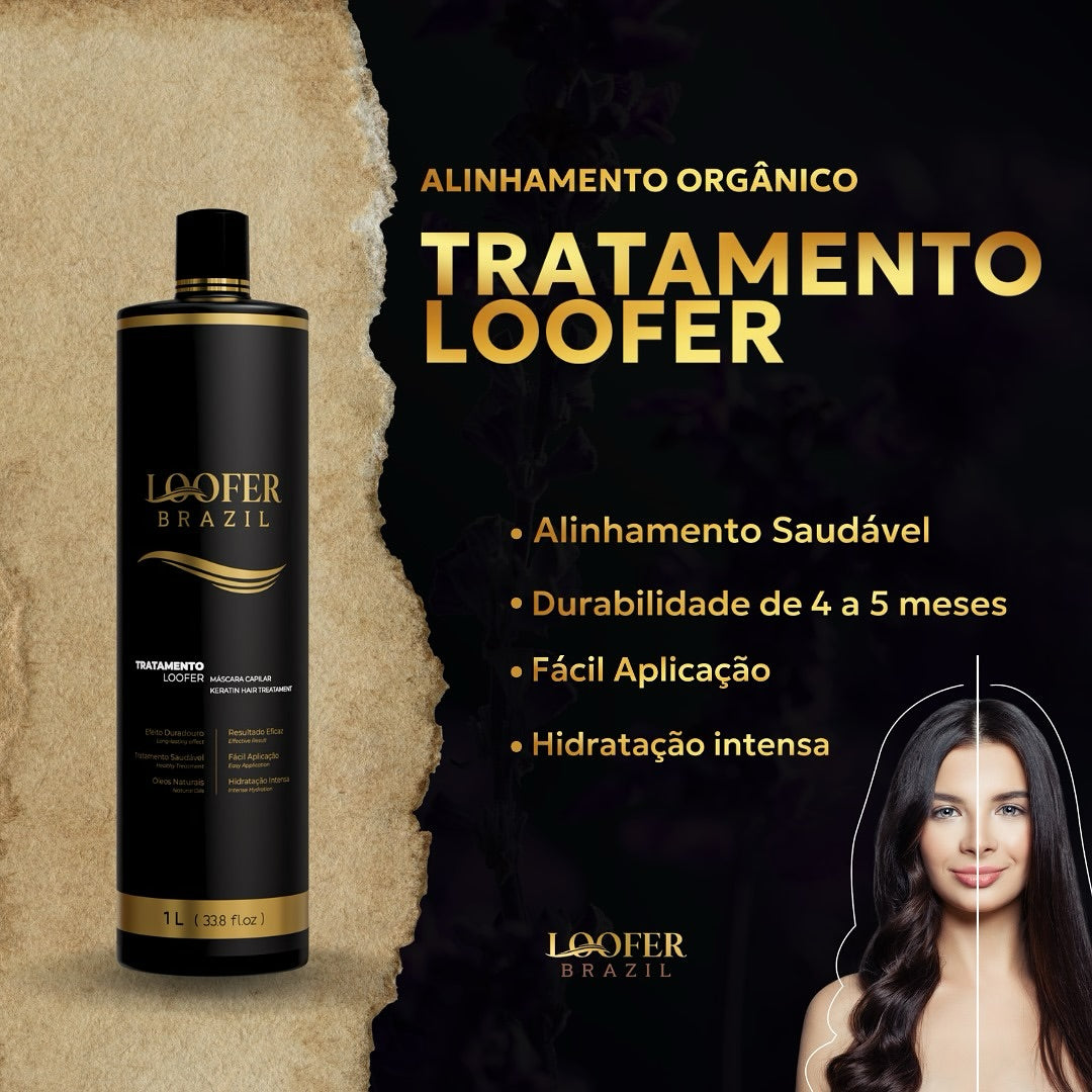Loofer Organic Hair Treatment – Formaldehyde-Free Professional Smoothing & Anti-Frizz System