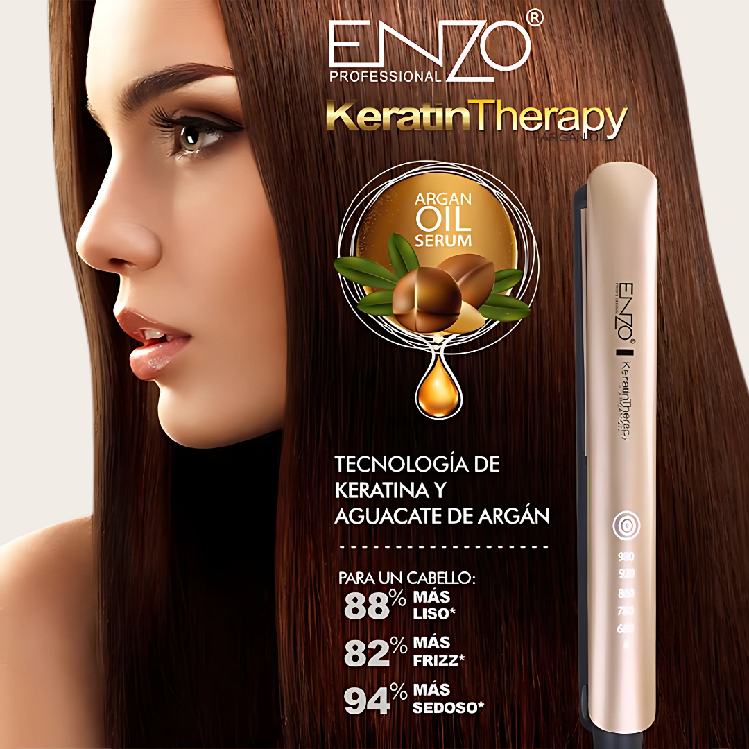 ENZO EN-3980 Professional Hair Straightener – Keratin Therapy Flat Iron with Adjustable Heat ENZO Professional