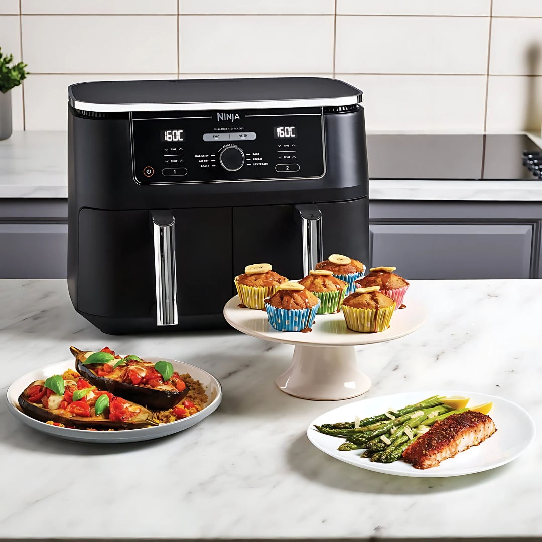 Ninja Foodi Dual Zone Air Fryer 7.6L – 6-in-1 Digital Cooker with 2 Drawers (AF300ME) Ninja