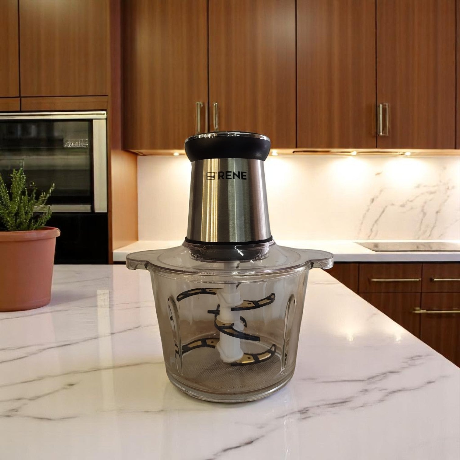 RENE RFC-1719 Digital Pro Food Chopper with 3L Glass Bowl