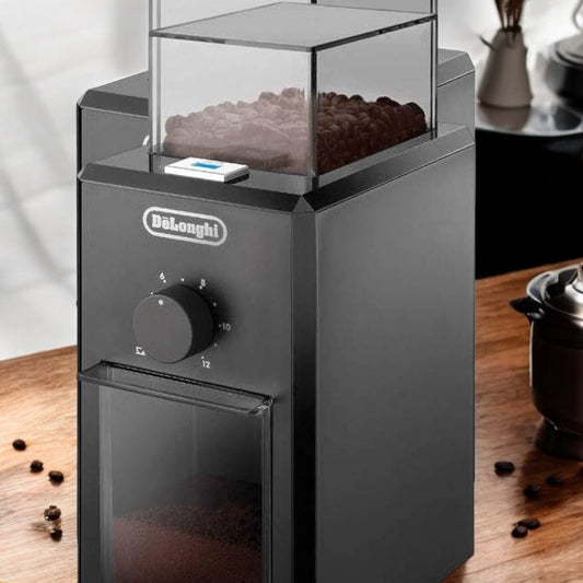 De'Longhi Electric Coffee Grinder With Fineness Selector, Burr Grinding System, 12 Cups Capacity, KG79, Blac De'Longhi