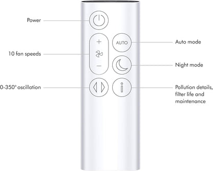 Dyson Purifier Cool™ Gen1 TP10 purifying fan (White/White) Air purifier | 2 year Dyson warranty | 454842-01 - UAE Version