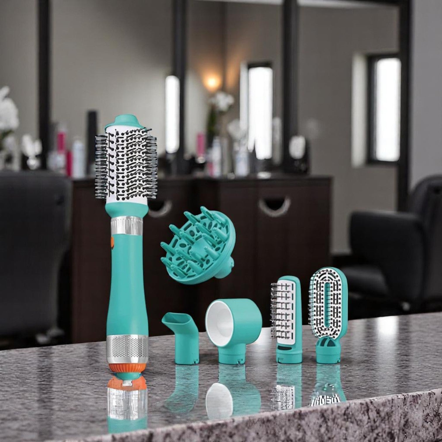 ENZO EN-750 6-in-1 Professional Hair Styling Kit – Multifunctional Hot Air Brush Set with Interchangeable Attachments ENZO Professional