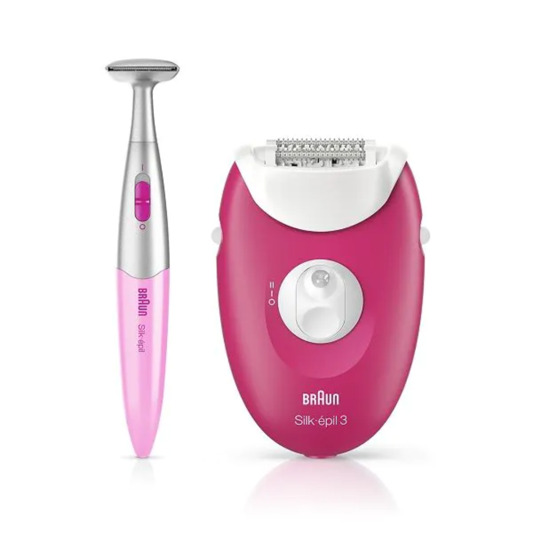 Braun Silk-épil 3 SE3420 Epilator with Bikini Trimmer – Raspberry Pink