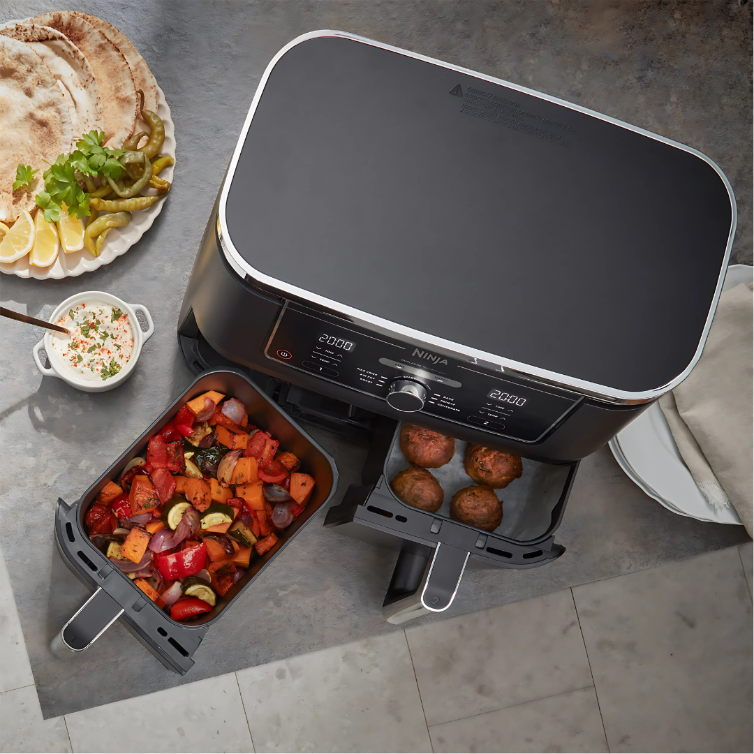 Ninja Foodi Dual Zone Air Fryer 7.6L – 6-in-1 Digital Cooker with 2 Drawers (AF300ME) Ninja