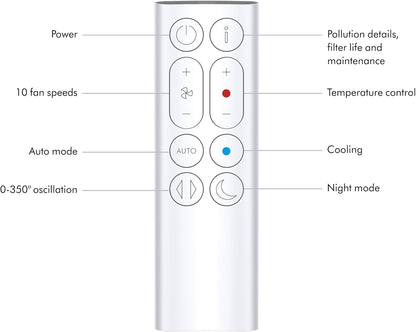 Dyson Purifier Hot + Cool™ Gen1 HP10 purifying fan heater (White/White) Heater + Air purifier | 2 year Dyson warranty | 454856-01 - UAE Version