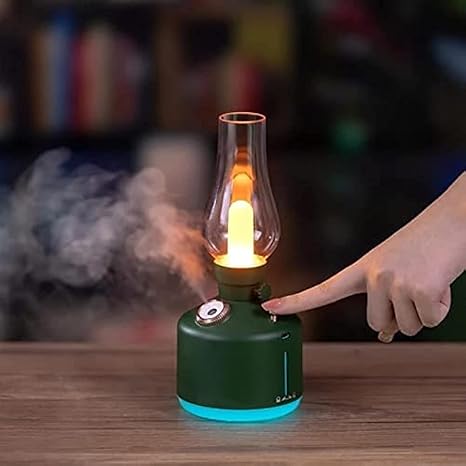Vintage Lamp Air Humidifier – Portable USB Mist Diffuser with Multicolor Night Light