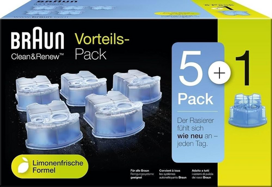 Braun Clean & Renew Refill Cartridges CCR – 5+1 Pack