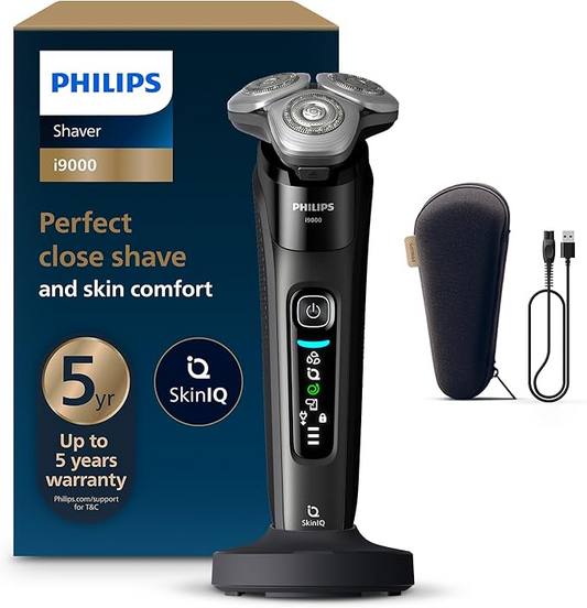 Philips Norelco i9000 X9000/10 Wet and Dry Electric Shaver – SenseIQ Technology with Pressure Sensor and Flexing Heads