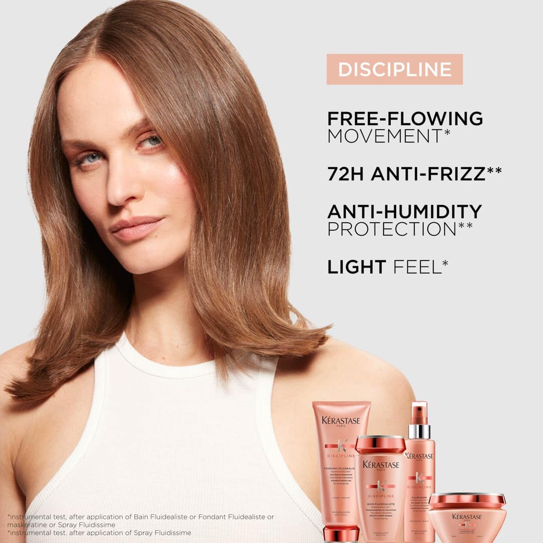Kérastase Discipline Fluidissime Anti Frizz Spray and Blow Dry Heat Protectant for Frizzy, Unruly Hair 150ml