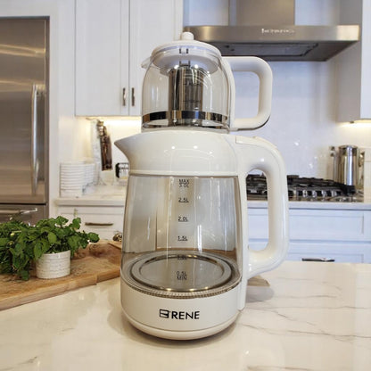 Rene RTM 1707 Tea Maker Pro - Front View with 3.0L Kettle and 1.0L Teapot