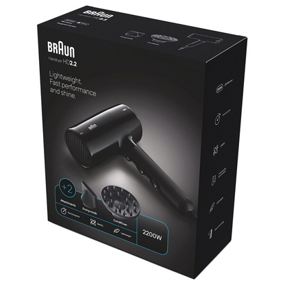 Braun HD2.2 Hair Dryer – Ultra Lightweight Ionic Dryer for Fast, Gentle Drying