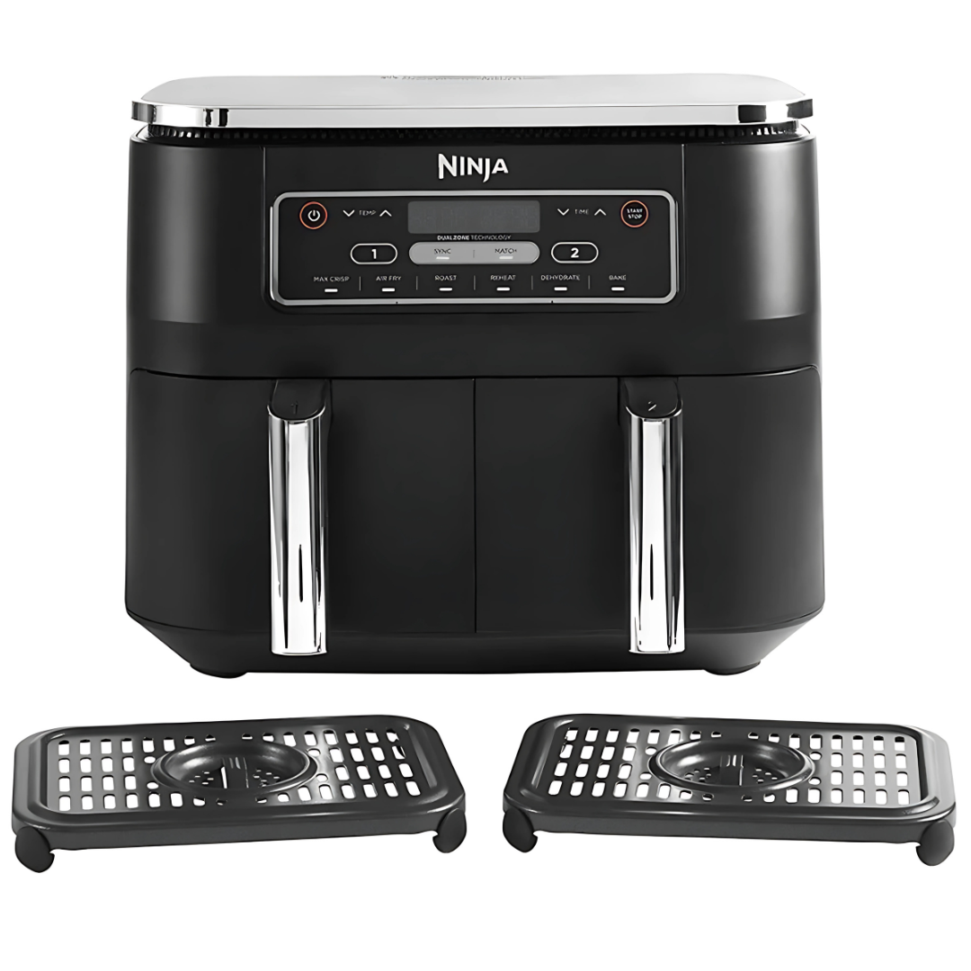 Ninja Foodi Dual Zone Air Fryer 7.6L – 6-in-1 Digital Cooker with 2 Drawers (AF300ME) Ninja