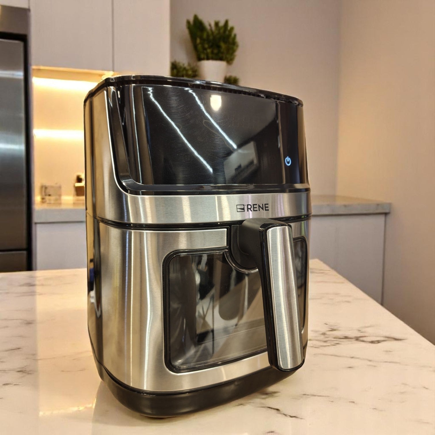 Rene Air Fryer Pro 8L with Viewing Window – 2000W, 360° Fry Force Technology, Digital LED Touchscreen | Stainless Steel | Model RAF-1716 Afaq Al Naseem LLC.
