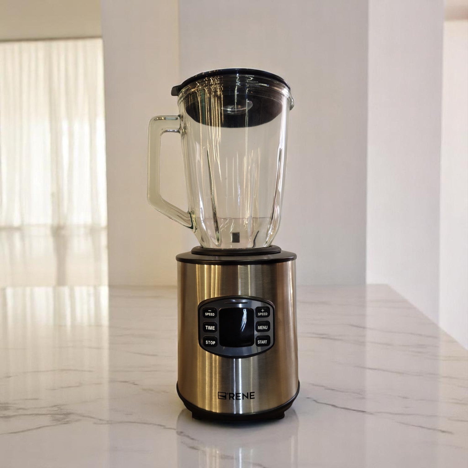 RENE RBCG-1702 3-in-1 Blender with Glass Jar and Digital Controls