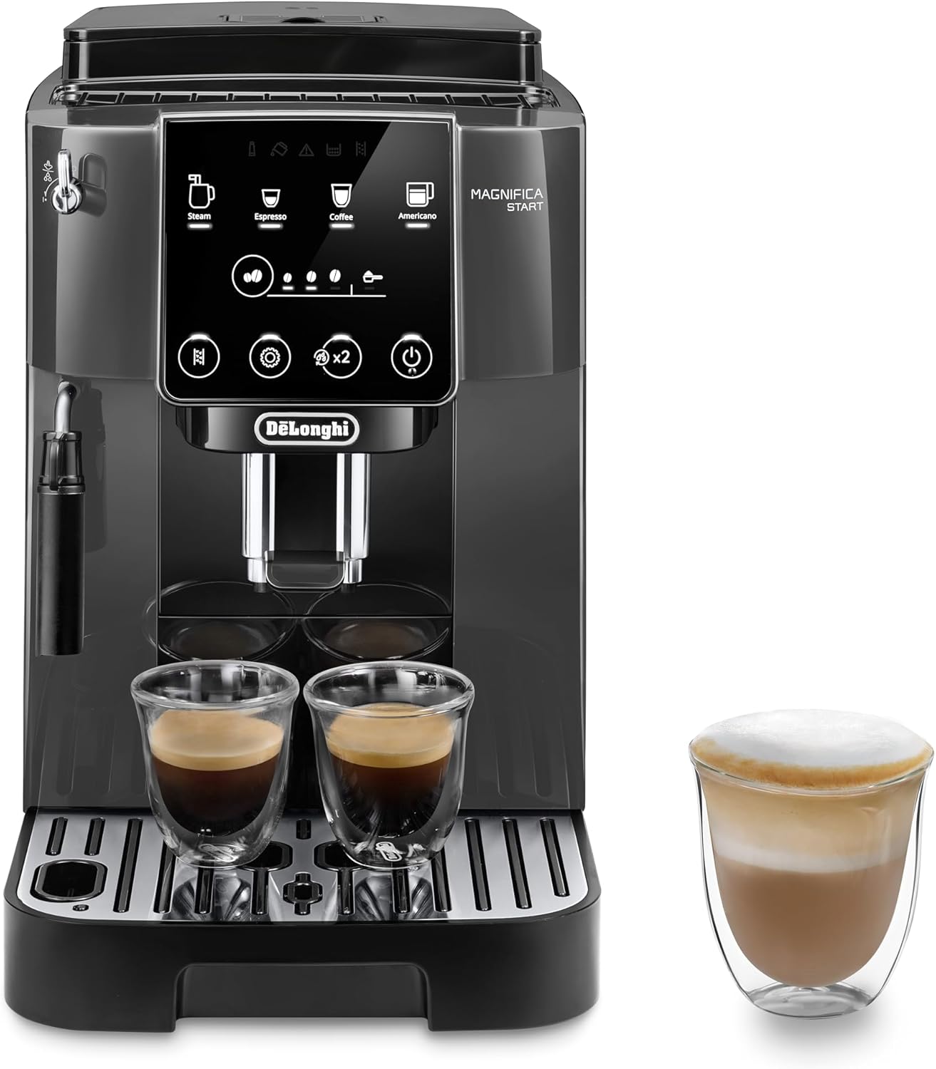 De'Longhi Fully Automatic Coffee Machine MAGNIFICA START Bean to Cup Espresso Machine, 6+ Functions for Espresso, Americano, Cappuccino, Latte, Macchiato & More Recipes ECAM220.60.B (Made in Europe)