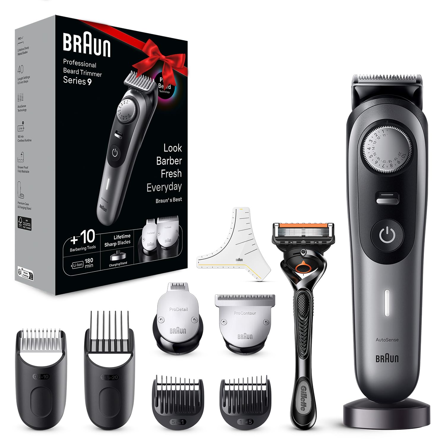 Braun BT9420 Professional Beard Trimmer – UltraSharp Blades, Precision Dial, Li-Ion Battery & 100-Min Runtime