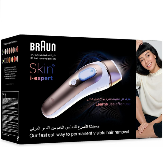Braun IPL Skin i·expert PL7257 – Smart At-Home IPL Hair Removal Device with App Guidance, 3 Heads & Venus Razor