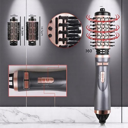 ENZO EN-742 1500W Rotating Hot Air Brush – 2-in-1 Blow Dryer & Styling Tool with Ionic Technology