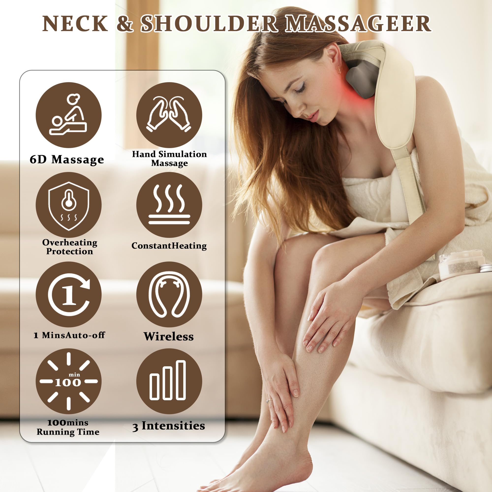 Electric Shiatsu Neck Shoulder Massager – Deep Tissue Relief
