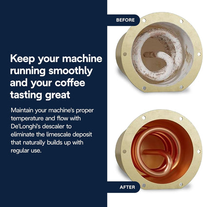 De'Longhi EcoDecalk Descaler, 500ml - Eco-Friendly Limescale Remover for Coffee Makers, Natural Lactic Acid, Preserves Coffee Flavor, Upto 3x Faster & More Effective than Citric Acid DLSC500