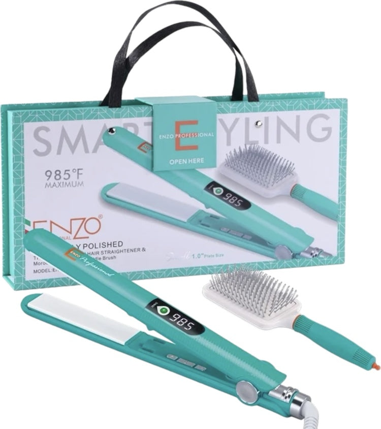 ENZO EN-1291S Portable Hair Brush Hot Iron 2 in 1 hair Airbag comb Comb Hair Straightener